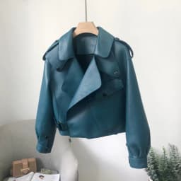 OFTBUY 2022 Genuine Leather Jacket Women Real Sheepshin Leather Coat Spring Autumn New Fashion Real Leather Jacket Loose Casual