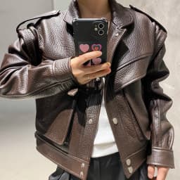 YOLOAgain High Quality Dark Brown Real Leather Jacket Women Sheepskin Biker Jacket Female 2024 Autumn