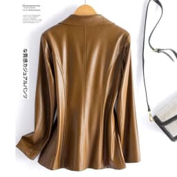 Fashion Sheepskin Jackets Women Casual Short Real Leather Coats 2025 New Long Sleeve Covered Button Elastic Waist Jackets Female