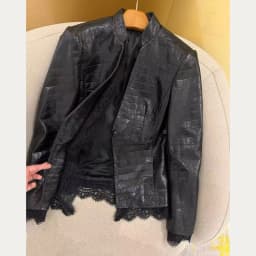 Natural Lambskin Leather Jacket for Women, 100% Genuine leather Sheepskin Leather Women Coat, Long Sleeves,H829