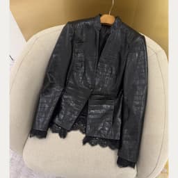 Natural Lambskin Leather Jacket for Women, 100% Genuine leather Sheepskin Leather Women Coat, Long Sleeves,H829