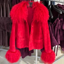 YOLOAgain Women's Mongolia Sheep Fur Collar Real Leather Jacket Single Breasted