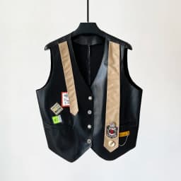 TAJIYANE Genuine Leather Jacket Women Short Sheepskin Vest Sleeveless Biker Jackets Patch Badge Waistcoat Leather Veste Femme