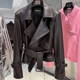 YOLOAgain Real Leather Jacket Women With Belt Lapel Oversized Dark Brown Suede Jacket Coat Ladies