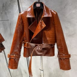 #S Women Suede Leather Jacket Ladies Casual Fashion Jacket 2025 New Coming Sheepskin Coat