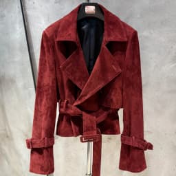 #S Women Suede Leather Jacket Ladies Casual Fashion Jacket 2025 New Coming Sheepskin Coat