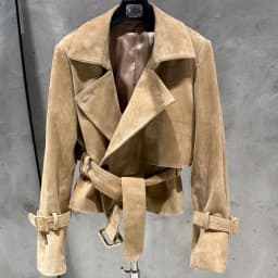 #S Women Suede Leather Jacket Ladies Casual Fashion Jacket 2025 New Coming Sheepskin Coat