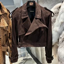 YOLOAgain Long Sleeve Dark Brown Suede Jacket Women Real Leather Jacket