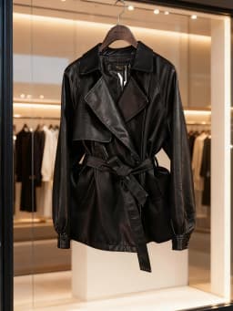 Haining Real Leather Jacket Women's Short Style Belted Slimming Vintage Sheepskin Coat Outerwear Fashionable Business Commute