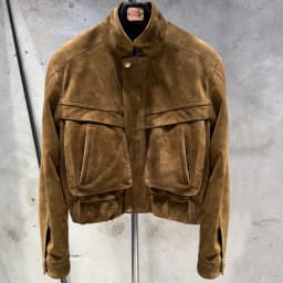 Suede Bomber Women Winter Genuine Sheep Leather Suede Coat with Big Pockets on the Body