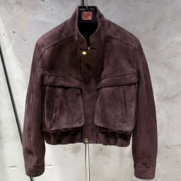 Suede Bomber Women Winter Genuine Sheep Leather Suede Coat with Big Pockets on the Body
