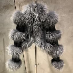 Fur Bomber Ladies New Fashion Jacket Crocdile Sheep Leather With Natural Fur 3573