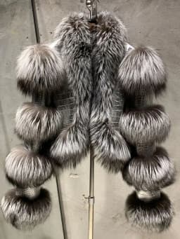 Fur Bomber Ladies New Fashion Jacket Crocdile Sheep Leather With Natural Fur 3573