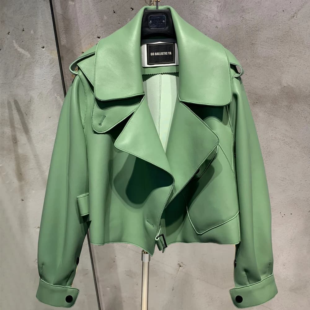 Lady Jacket Real Sheepskin Blouse Coat Women Spring and Autumn Casual Outwear 2979