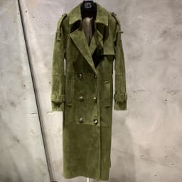 Long Suede Leather Coat Ladies Real Sheepskin Coat Genuine Sheep Leather Windbreak Long 2385