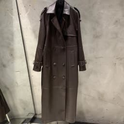 Long Suede Leather Coat Ladies Real Sheepskin Coat Genuine Sheep Leather Windbreak Long 2385