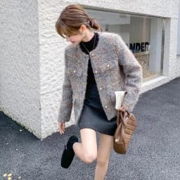 2025 New Autumn Thickened Short Outerwear for Women Fragrance Style Ladylike Top Quality Polyester Fiber Ladies Jacket