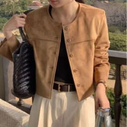Retro Suede Short Jacket Women's Hong Kong Style Chic High Design Sensation Slimming Small Size Single Button Jacket Top