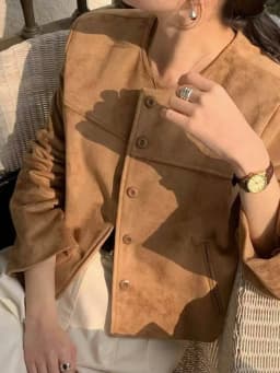 Retro Suede Short Jacket Women's Hong Kong Style Chic High Design Sensation Slimming Small Size Single Button Jacket Top