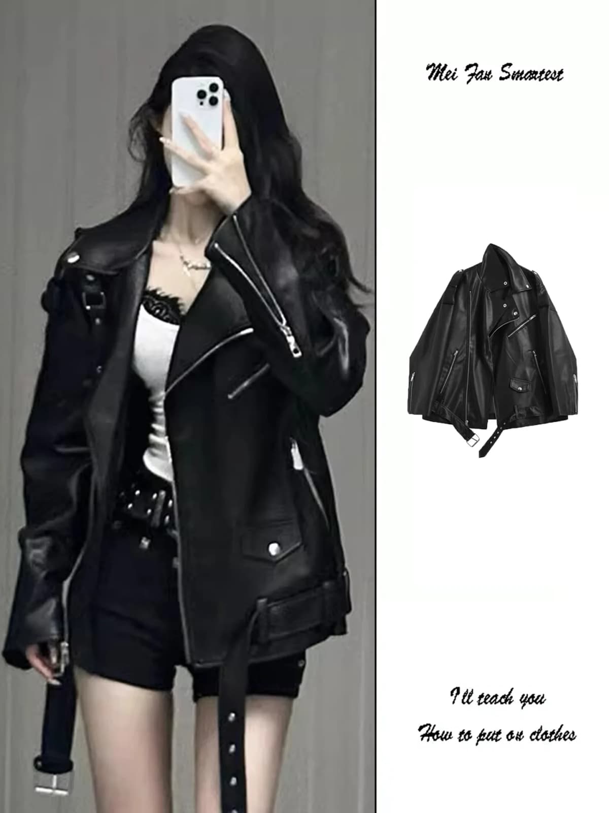 American Style Hot Girl Black PU Leather Jacket Women's 2026 Spring Autumn New Korean Version High-End Feelings Motorcycle Ca...