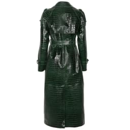 YOLOAgain Women's Real Leather Trench Coat Long High Quality Windbreak Oversized