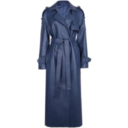 YOLOAgain Women's Real Leather Trench Coat Long High Quality Windbreak Oversized