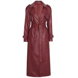 YOLOAgain Women's Real Leather Trench Coat Long High Quality Windbreak Oversized