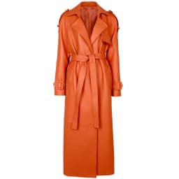 YOLOAgain Women's Real Leather Trench Coat Long High Quality Windbreak Oversized
