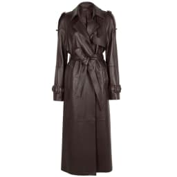 YOLOAgain Women's Real Leather Trench Coat Long High Quality Windbreak Oversized