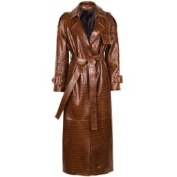YOLOAgain Women's Real Leather Trench Coat Long High Quality Windbreak Oversized