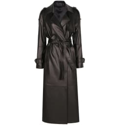 YOLOAgain Women's Real Leather Trench Coat Long High Quality Windbreak Oversized