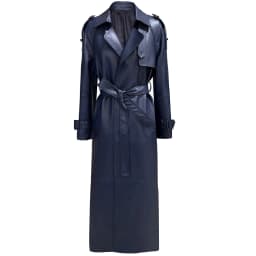 YOLOAgain Women's Real Leather Trench Coat Long High Quality Windbreak Oversized