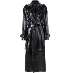 YOLOAgain Women's Real Leather Trench Coat Long High Quality Windbreak Oversized