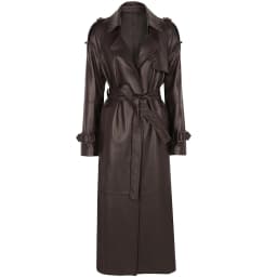 YOLOAgain Women's Real Leather Trench Coat Long High Quality Windbreak Oversized