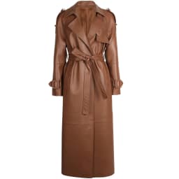 YOLOAgain Women's Real Leather Trench Coat Long High Quality Windbreak Oversized