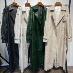 YOLOAgain Women's Real Leather Trench Coat Long High Quality Windbreak Oversized