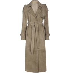 YOLOAgain Women's Real Leather Trench Coat Long High Quality Windbreak Oversized