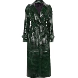 YOLOAgain Women's Real Leather Trench Coat Long High Quality Windbreak Oversized
