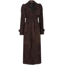 YOLOAgain Women's Real Leather Trench Coat Long High Quality Windbreak Oversized