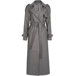 YOLOAgain Women's Real Leather Trench Coat Long High Quality Windbreak Oversized