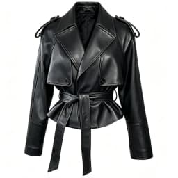 YOLOAgain Vintage Grain Leather Jacket Women Real Leather Sheepskin Jacket With Belt