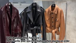 YOLOAgain Vintage Grain Leather Jacket Women Real Leather Sheepskin Jacket With Belt