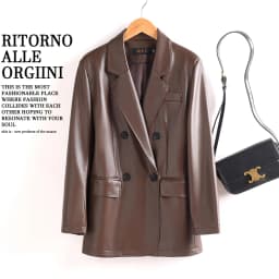 Genuine Sheepskin Leather Jacket Long Sleeve Button Decoration Commute Style Loose Fit Medium Length Luxury Casual Outerwear