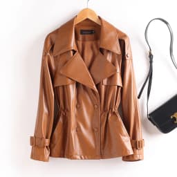 Real Leather Jacket Women's Mid-Length Slimming 2025 New Spring Autumn Korean Version Elegantly Waist-Cinching Sheepskin Haening