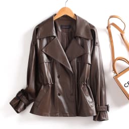 Real Leather Jacket Women's Mid-Length Slimming 2025 New Spring Autumn Korean Version Elegantly Waist-Cinching Sheepskin Haening