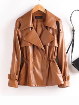 Real Leather Jacket Women's Mid-Length Slimming 2025 New Spring Autumn Korean Version Elegantly Waist-Cinching Sheepskin Haening
