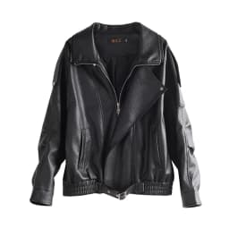 Real Leather Jacket Women's Short Casual Autumn Winter New Style Elastic Waist Loose Sheepskin Coat Casual Outerwear