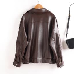 Real Leather Jacket Women's Short Casual Autumn Winter New Style Elastic Waist Loose Sheepskin Coat Casual Outerwear