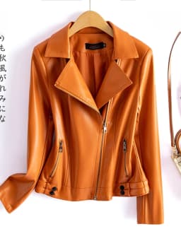 Spring 2026 Short Genuine Leather Jacket Women's Slim Fit Suit Collar Zipper Detailing Commute Style Sheep Skin Coat