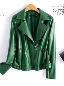 Spring 2026 Short Genuine Leather Jacket Women's Slim Fit Suit Collar Zipper Detailing Commute Style Sheep Skin Coat